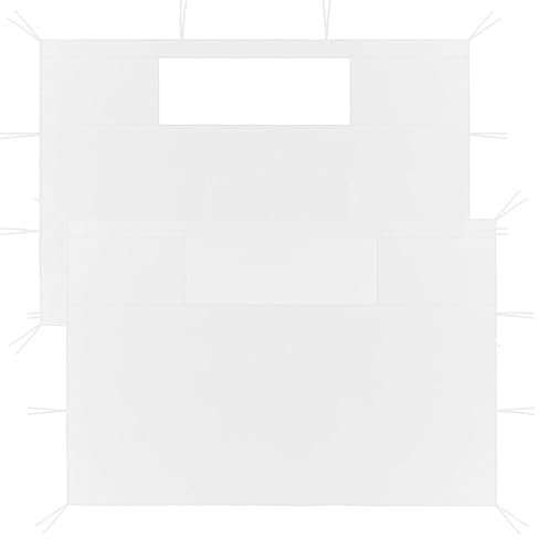 Homgoday Pareti Laterali di Gazebo con Finestre 2 Pezzi Bianco per Gazebo Padiglione, Tenda di Ricezione, Gazebo da Giardino, Tendone da Esterno A