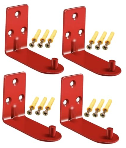 Artibetter Staffa Da Parete Per Estintore 20 Lb Con 4 Ganci in Metallo Rosso Supporti Resistenti Per Montaggio Sicuro E Accesso Rapido Estintori Casa E Ufficio