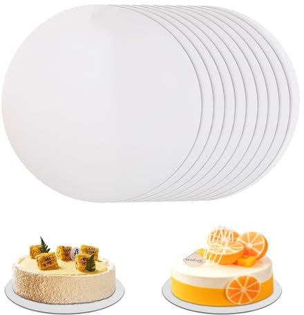 (Juego de 10) base para tartas redondas, soporte tarta de 30 cm, base tarta de cartón de 3 mm de grosor, soporte para tartas reutilizable para bodas, cumpleaños y fiestas.