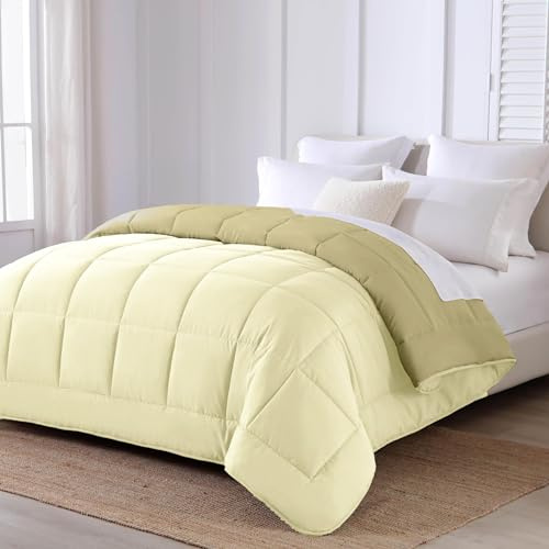 HOMEYA - Edredón Bicolor Reversible 240x220cm, Relleno Nordico 100% Poliester, Taupe