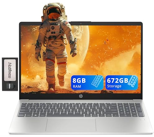HP Pavilion 15.6 FHD Laptop, Intel i3-N305, 8GB RAM, 672GB Storage(512GB SSD+160GB Docking Station Set), Intel UHD Graphics, Fingerprint Reader, Num Pad, Webcam, Wi-Fi 6, Silver, Windows 11