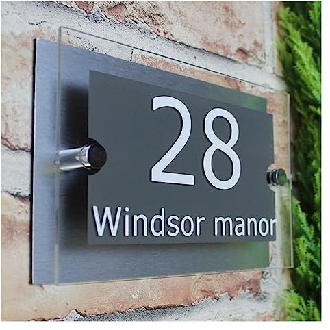 Led Angle Eyes, Customize House Number Plate Acrylic Modern House Address Door Number Door Signs Name Plates Number Plate Car Retrofit Accessories Styling(150x250mm)