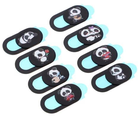 UKCOCO 8 Piezas Cubierta Deslizante para Cámara Web Diseño De Panda Protector para Cámara De Teléfono y Cubierta para Web De Portátil