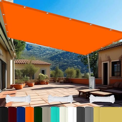Tenda da Sole per Esterno 4 x 8 m 98% Protezione UV Vela Ombreggiante Parasole con Occhielli Protezione Raggi UV HDPE Tenda da Sole per Esterno Giardino Terrazza, Arancione