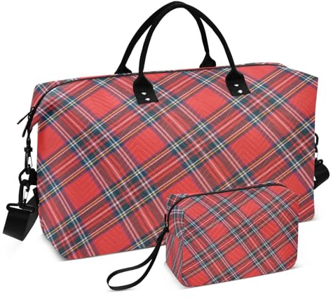 Borsone da viaggio Royal Stewart Tartan Plaid per donne uomini Weekender Tote Bags, Multi