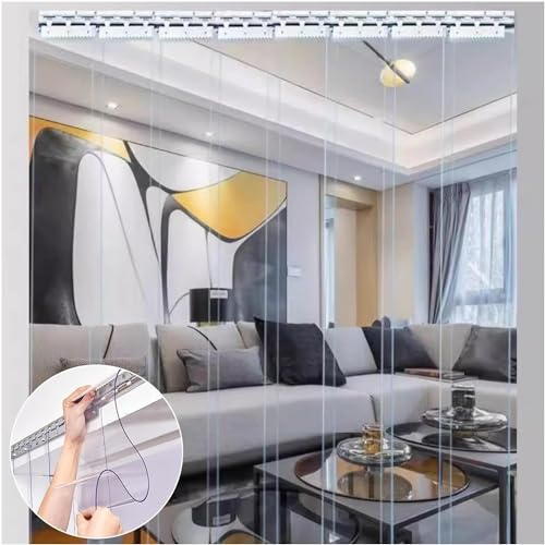 Cortina de Tiras de Vinilo Transparente de Grado Industrial para impermeabilización, tamaño Personalizado de 0,75 x 2 m, 1,6 mm de Grosor, Ideal para garajes y almacenes.
