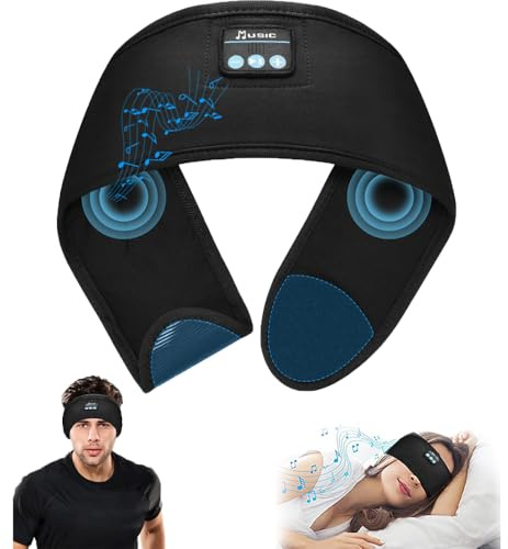 Sleep Headphones Headband, Eye Mask with Bluetooth Headphones Sleep Mask Noise Cancelling with Thin Speakers, Wireless Headband Earphones for Sleeping Music Running Yoga Gadgets Gift for Women Men