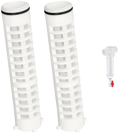 Lot de 2 filtres à sédiments rotatifs 140 mailles de 3,8 cm pour flux Rusco/Vu, écran de filtre d'arrosage de 3,8 cm, filtre de pompe à eau de puits, filtres d'irrigation Spindown de 20,3 cm de long
