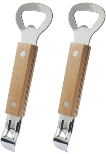 Verkelly 2 Pcs 2-in-1 Can Punch Opener, Manual Stainless Steel Bottle Opener with Non-Slip Handle bottle opener 2 in 1