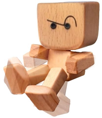 Figura in legno oscillante da uomo – Divertente statuetta in legno oscillante con piedi mobili | Decorazione per auto, casa, camera da letto, ufficio, regalo originale per donne e uomini, camion