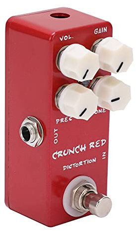 Jeffergarden Guitarra con Efecto de Distorsión, Pedal de Guitarra con Efecto de Distorsión, Pedal de Metal, Mini, Interruptor de Pie Rojo para bajo de Eléctrica
