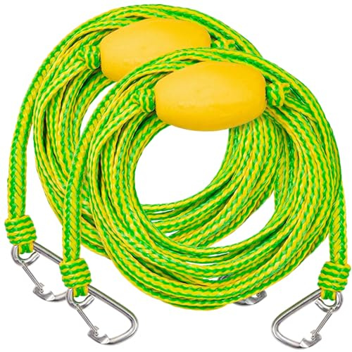 SATINIOR 2 Pcs Floating Kayak Tow Rope with Clips, 40 FT Each, Heavy Duty Float Rope Connect Rescue Line for Anchor Kayaks Fishing Boat Accessories Marker Buoy Float Drift 2000 Lbs
