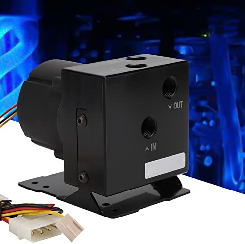 Tomantery Bomba de Agua para Enfriador de Computadora, Bomba de Refrigeración por Agua Integrada Eficiente, Flujo de 1200L/H para Refrigeración de PC, Material ABS