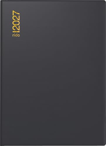 rido/idé 7013202907 Taschenkalender Mod. perfect/Technik I 2027 A6, Kunststoff, schwarz