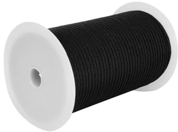 VHxcvDG Kletterseile 30 m Militär-Paracord-Seil, Rolle, 4 mm, 7 Stränge, Fallschirmschnur, Zug, Zelt, Camping, Survival-Regenschirm, Bündel, Fallschirmschnur (schwarz)
