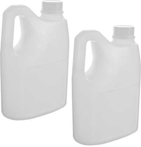DOITOOL Lot de 2 Récipients à Jus Réutilisables 2l en Plastique Blanc, Grosse Capacité, Ouverture Large, pour Conservation et Pique-niques