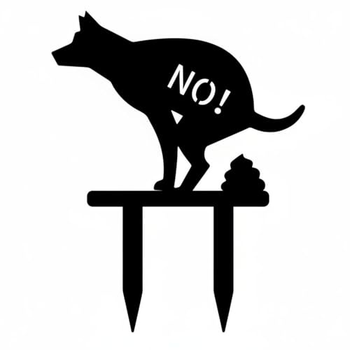 Fonowx Panneau de Signalisation Chien Interdit Plaque Extérieure Fer Forgé Silhouette Atypique Indication Propreté Placement Convenable pour Allée Privative