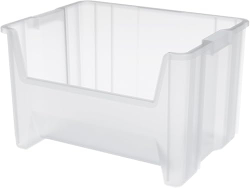 Akro-Mils 13017 Stak-N-Store staplingsbehållare främre plast förvaringsfack, genomskinlig, fodral med 3