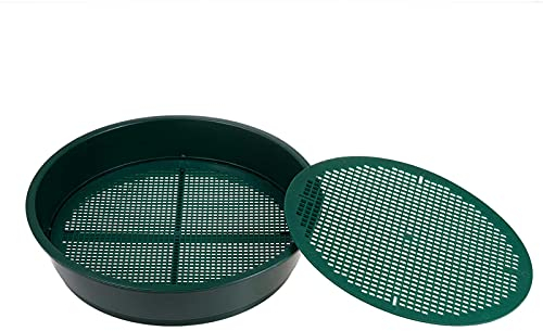 SIDCO Gartensieb Erdsieb mit 2 Siebeinsätzen Erdesieb Rüttelsieb Durchwurfsieb Ø 38cm