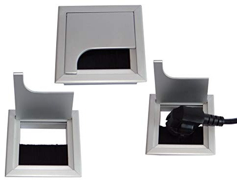 SO-TECH® Kabeldurchführung Kabeldurchlass Eckig aus Aluminium silber eloxiert EV1