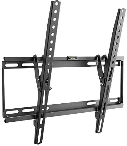 RICOO N1944 Support Mural TV Plat Inclinable Fixation TV Universel 40-85 Pouces (81-165 cm) Télé OLED LCD LED écran incurvé VESA 400x400 Noir