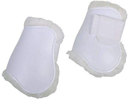 HKM Streichkappen -Teddy- für Hinterbeine Hufglocken Weiß/Weiß One Size