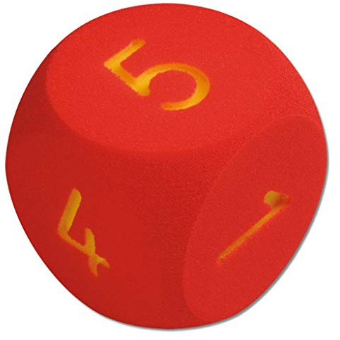 Wiemann Lehrmittel Zahlenwürfel, Spielwürfel aus Schaumstoff, Würfel mit Ziffern (Rot)