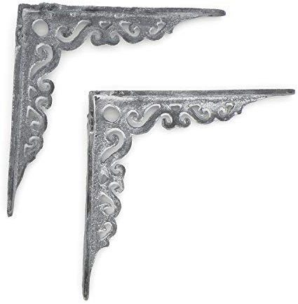Regalwinkel Regalhalter Regalträger Wandkonsole Konsole Antik Retro Shabby Regal 18 x 18 cm Grau