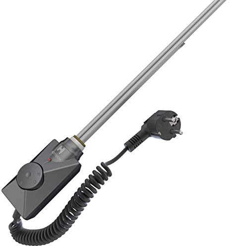 HOTTECH - Heating Element Volcano, Electric Water Heater 300 Watts, Immersion Heater with Water and Air Temperature Control for Room, Bathroom Radiator and Electric Radiator - Anthracite