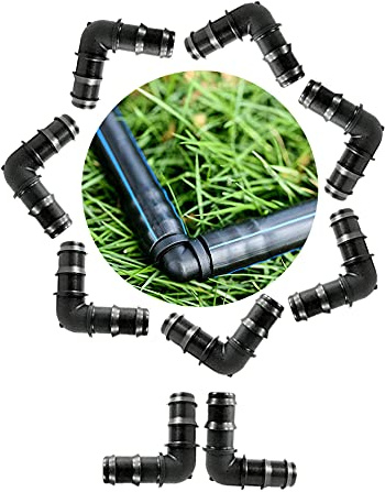 BeP Set 10 Pezzi Raccordi Gomiti da 20mm portagomma per irrigazione - per Tubi in polietilene - Made in Italy- con Profili alettati per Maggiore Tenuta (10x Gomiti da 20mm)