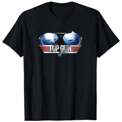 Top Gun Herren Militär-T-Shirt Schwarz Reflektierend S