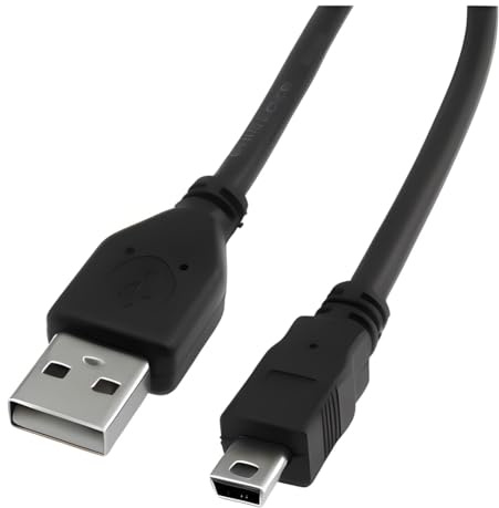Reulin 3m Long High Speed USB 2.0 Type A to Mini-B Cable, Mini Black Wire - 3 Metre