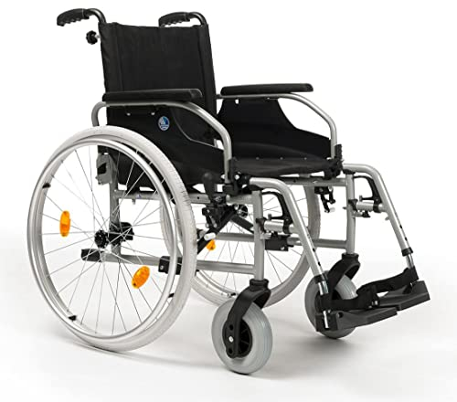 FabaCare Rollstuhl D100, Standardrollstuhl, vieles Einstellbar, faltbar, Premium Transportrollstuhl, Sitzbreite 40 cm