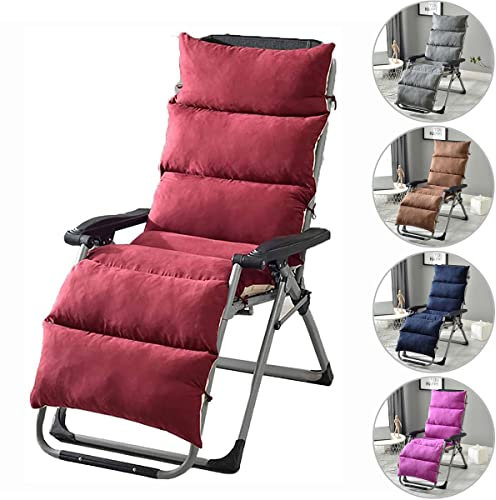 KAYBTNT Gartenliege Auflage - Extra Dicke 12 cm Liegenauflage - Bequeme Sonnenliege Auflage - Robust Deckchair Auflagen - Anti-Rutsch Liegestuhl Auflage für Outdoor Terrasse,Wine red,155x50x12cm