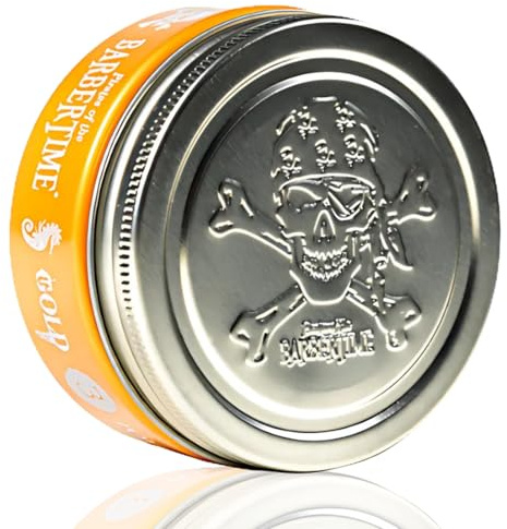 BARBERTIME Pomade No.3 | Haarstyling Haarwachs für Männer - 150 ml | Wasserbasiert | Fester Halt & Hoher Glanz | Gold Million Duft | Kein Verkleben - Langanhaltender Style & Natürlicher Look