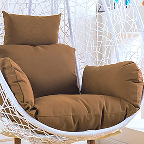 IMYOGI Kissen für Eierstuhl-Schaukel, Outdoor-Hängesessel-Kissen, flauschig, wasserdicht, Hänge-Ei-Stuhl-Kissen, Ersatzbezug, Hängematten-Stuhlkissen mit Kopfstütze und Armlehnen, Taupe