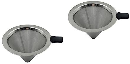 PartyKindom 2pezzi Filtro Per Caffè Riutilizzabile Acciaio Inossidabile Dripper Singolo Per Macchine Da Caffè Americano e Espresso