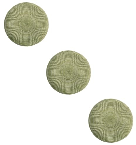 LIFKOME 3piezas Manteles Individuales Redondos Antideslizantes Resistentes Al Decorativos para Cocina y Verde