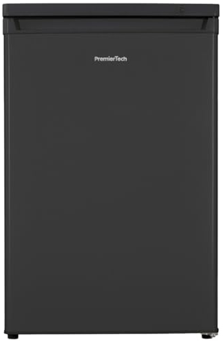 PremierTech PT91FRB Freezer Congelatore Verticale 91 Litri 4 Cassetti Nero da Libera Installazione Classe E Sottotavolo Porta Reversibile Termostato Regolabile Compatto per Casa Ufficio Camera Hotel