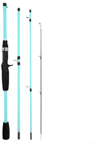 Zoegneer Mehrteilige Köderrute, schwarze Barsch-Angelrute, 1,8 m, 2,1 m, eingezogen, 45 cm, für Süß- oder Salzwasser (Spinnergriff 2.1 Griff 1)