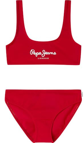 Pepe Jeans Pepe SC - Conjunto de Bikini de Dos Piezas para niña, Rojo (Rojo), 12 años