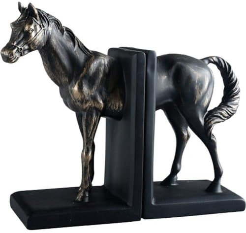 Casiler Dekorative Buchstütze Pferd, Buchstopper Pferdeskulpturen, Robuste Buchstütze, Vintage-pferdestatue Für Die Regaldekoration Im Zuhause Und Büro
