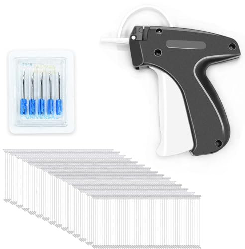 FLEXNOVA Hangtag Stitchy Pistole, Marke Tags Label Tagging Gun, Schnellbefestiger für Kleidung mit 5 Ersatznadeln und 1000 Heftfäden Zum Nähen von Preisschildern für Kleidung Markenschilder