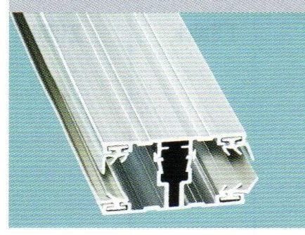 Alu - Komplettprofil für Stegplatten 16 mm - Alu- Ober- und Unterprofil mit Dichtungen - Mittel- und Randprofil mit selbstbohrenden Edelstahlschrauben für Holz - Preis: Euro 11,00/mtr. (2500 - Mittel)