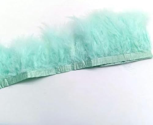 10 Meter weiche Truthahnfedern-Besätze zum Nähen von Bändern, Kleidung, Dekoration, Kleider, 15,2–20,3 cm, Mintgrüne Federn, 10 Meter