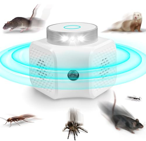 TEOV Répulsif à ultrasons avec prise - Efficace pour 50 à 60 m² - Pour l'intérieur du grenier, de la maison, du garage