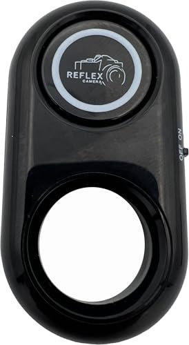 REFLEX CAMERA Wireless Bluetooth Remote Control Shutter 30ft Range Compatible with iPhone IOS & Android, Ideal Bluetooth Remote Control Shutter for Selfie Takers & Mobile Phone Photographers - BLACK