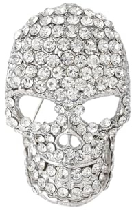 Gamtelightpe 2 Teilige Schädel Brosche Strass Brosche Retro Brosche Set Zubehör, geeignet für Herren- und Damenbekleidung und Taschen