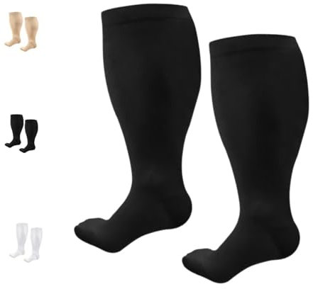 Wielbert™ Strümpfe L - Kompressionsstrümpfe Für Schmerzfreie Beine Und FüBe, Stützstrümpfe Herren Damen (3XL,Schwarz(2paar))