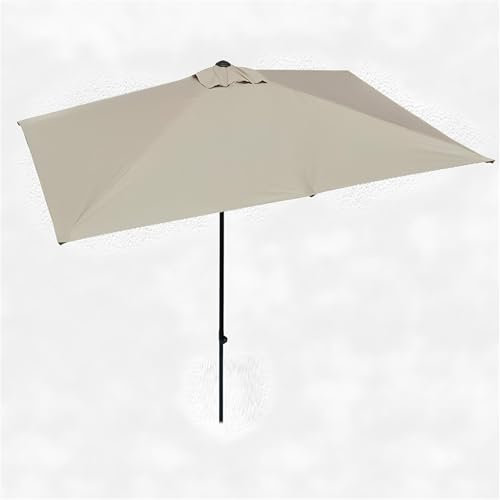 XUQQU Halbschirm Rechteckiger Gartenschirm 2,50m Für Kleine Flächen, Stabiler Marktschirm, Marktschirm Für Garten An Wand, Veranda, Fenster(Khaki)